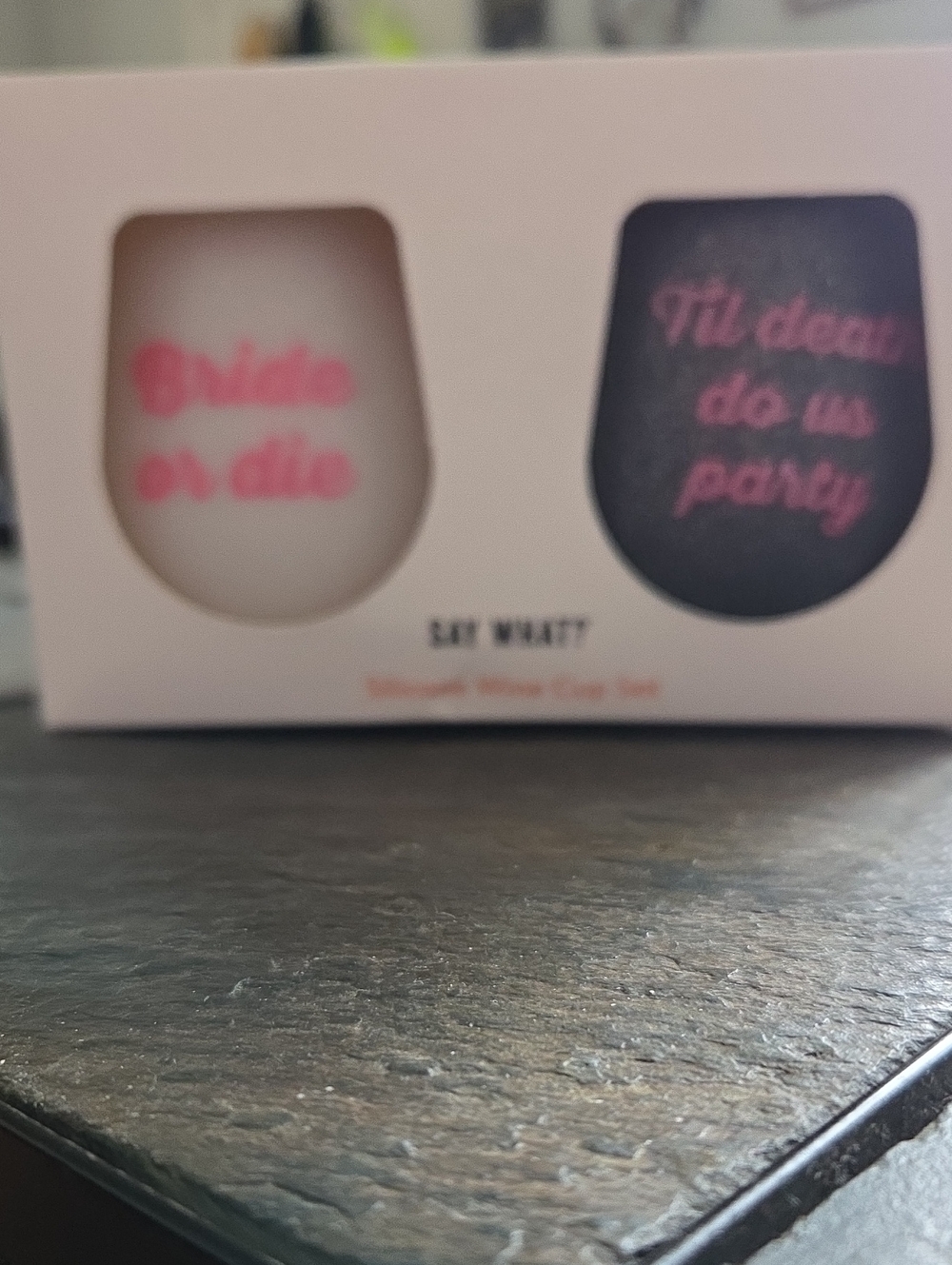 Say Whaat? Bridal Wine Silicone Glass Set